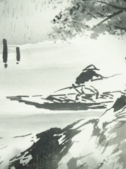 道具 ] - 道具 豊川青治筆 水墨山水 肉筆絹本掛軸（箱付） | ネット